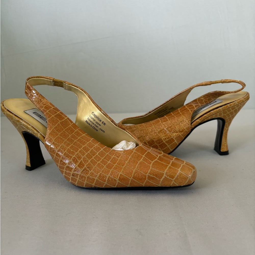 Bellini Women's Orange Slingback Heels
